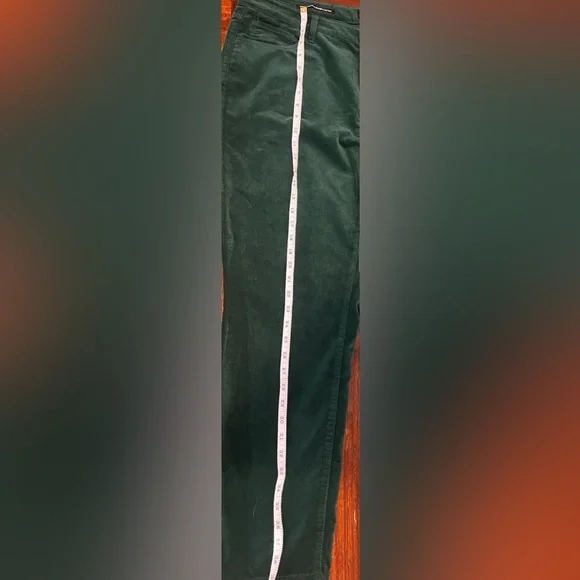 Talbots Green Velveteen stretch Straight leg women’s pants preppy chic classy - Picture 4 of 11